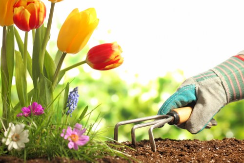 Professional landscapers working in Chigwell